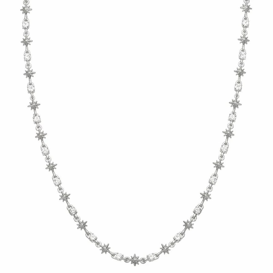 Jewelry * | Simply Vera Vera Wang Silver Tone Starburst Choker Necklace