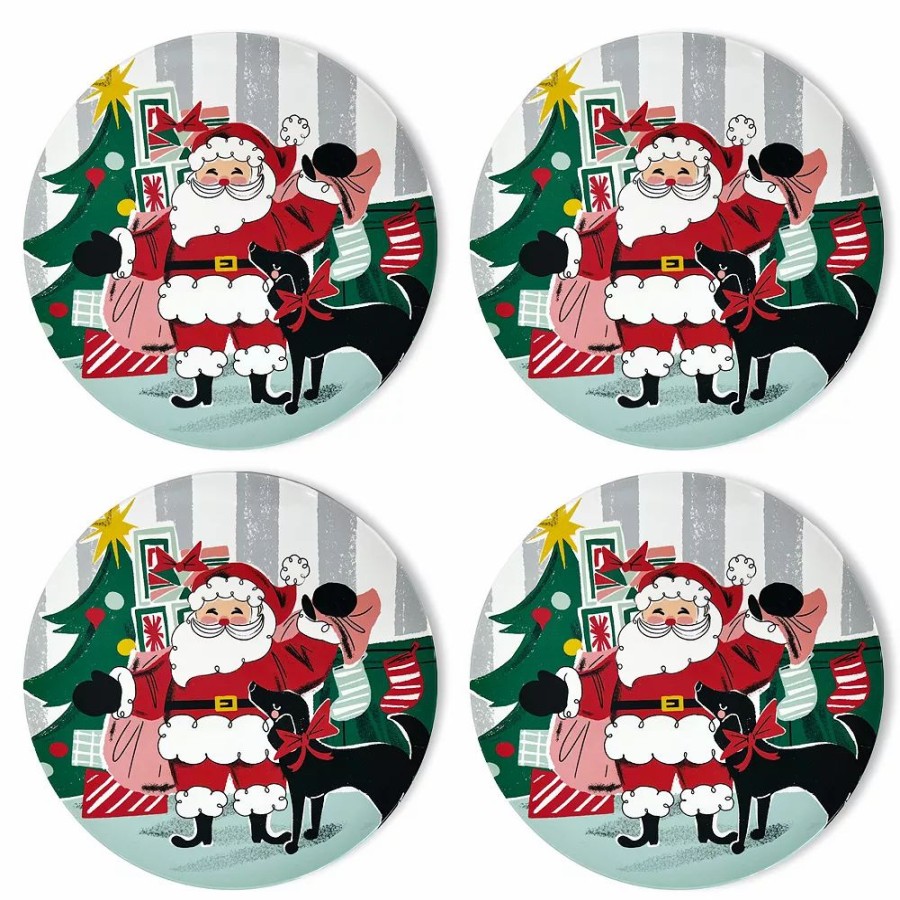 Kitchen & Dining * | St. Nicholas Square Merry Merry 4-Pc. Dinner Plate Set