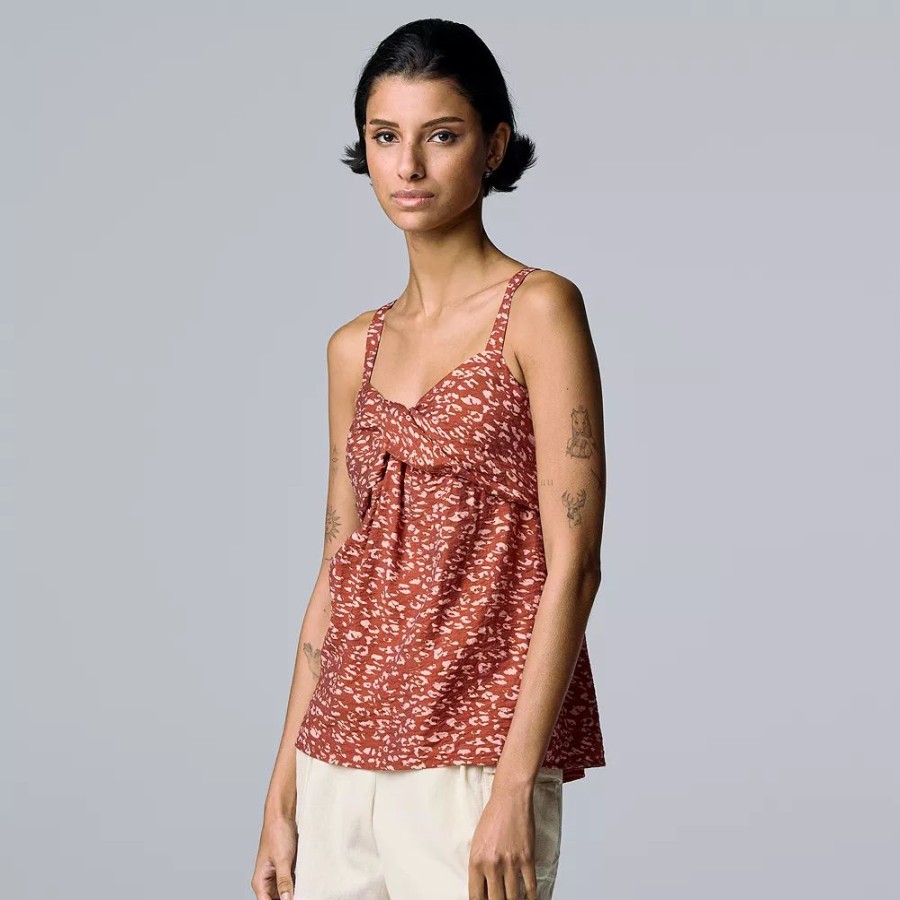 Clothing * | Women'S Simply Vera Vera Wang Twist-Front Tank