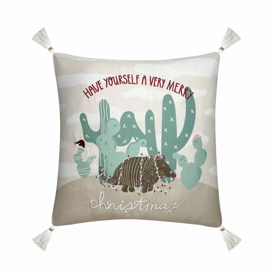 Home Decor * | St. Nicholas Square Festive Armadillo Throw Pillow