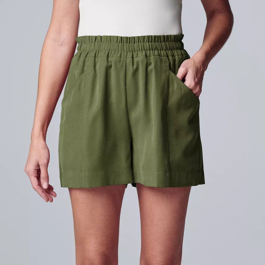 Clothing * | Petite Simply Vera Vera Wang High-Waist Soft Shorts