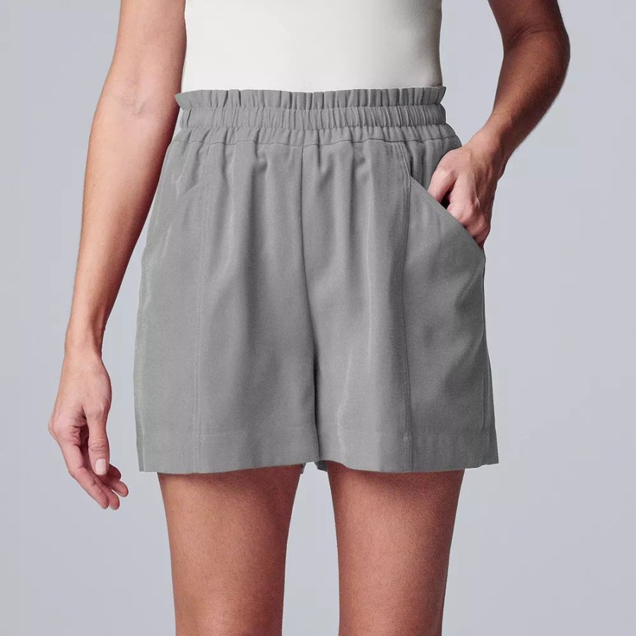 Clothing * | Petite Simply Vera Vera Wang High-Waist Soft Shorts