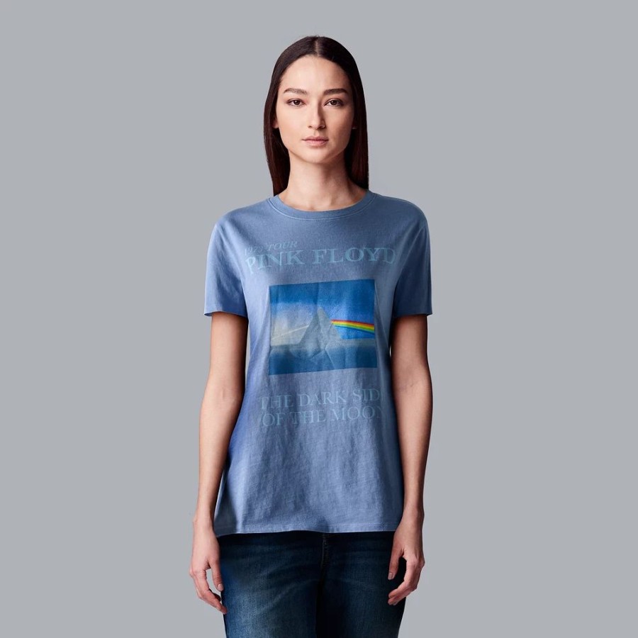 Clothing * | Women'S Simply Vera Vera Wang Pink Floyd Tranquility Graphic Band Tee