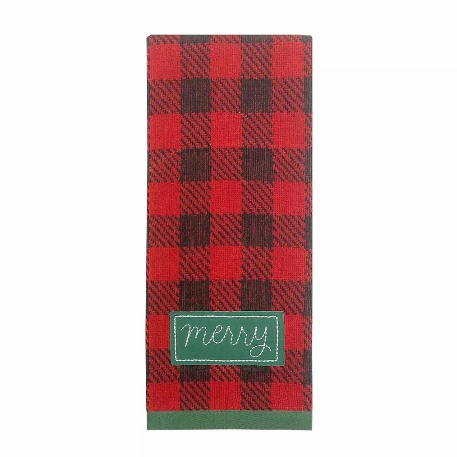 Bed & Bath * | St. Nicholas Square Plaid Merry Hand Towel