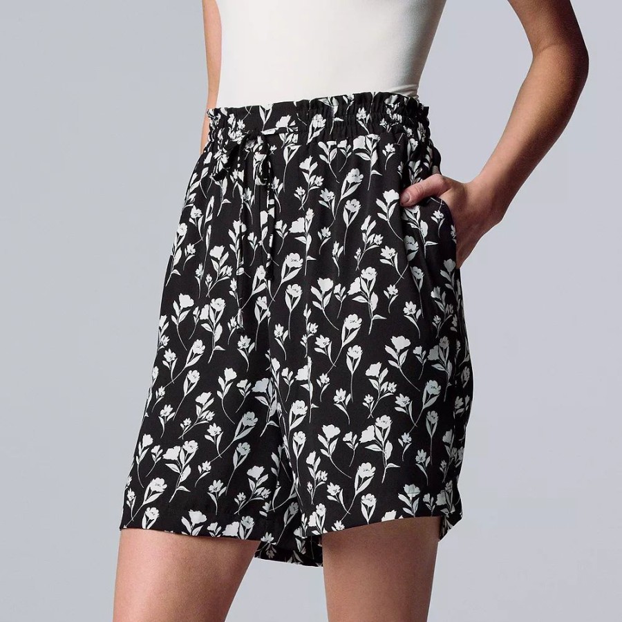 Clothing * | Women'S Simply Vera Vera Wang High-Rise Paperbag Waist Shorts