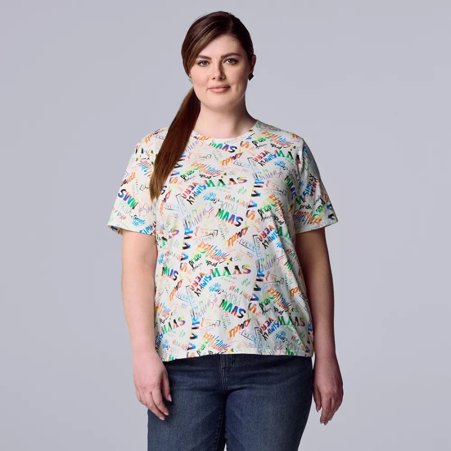 Clothing * | Plus Size Simply Vera Vera Wang Pride Graphic Tee