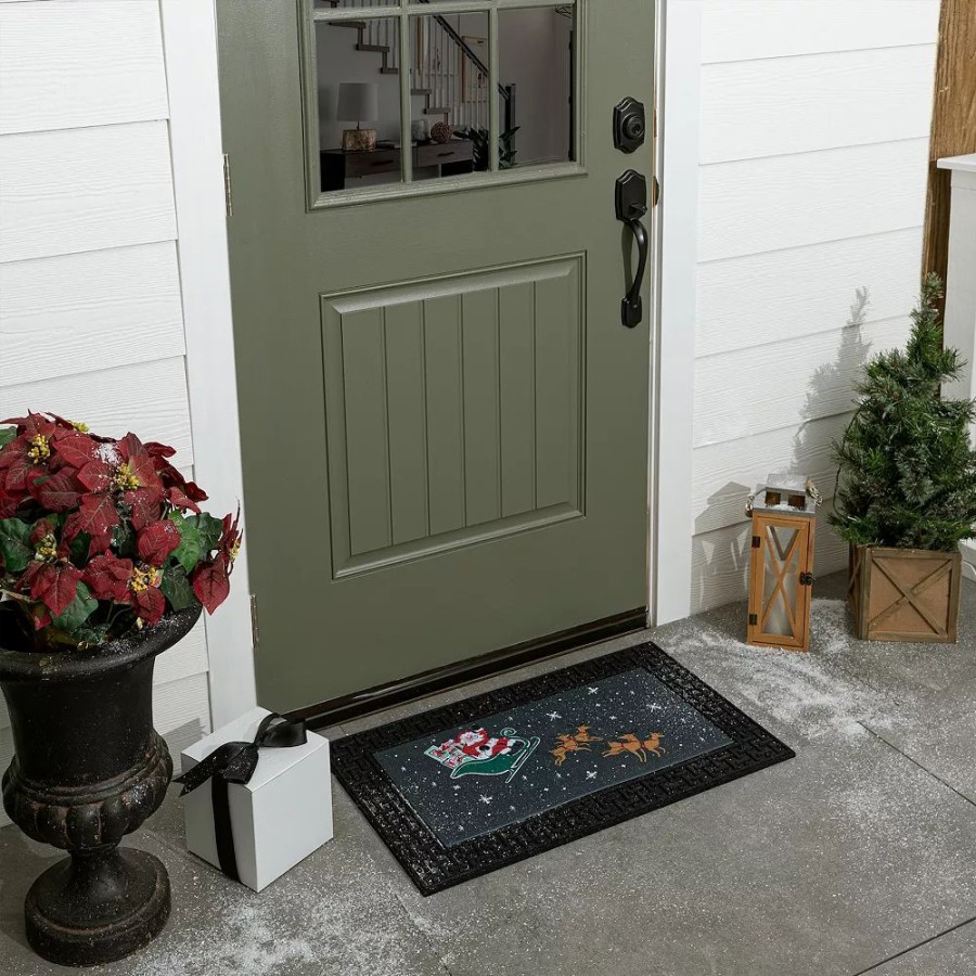 Home Decor * | St. Nicholas Square Santa Friends 18" X 30" Led Doormat