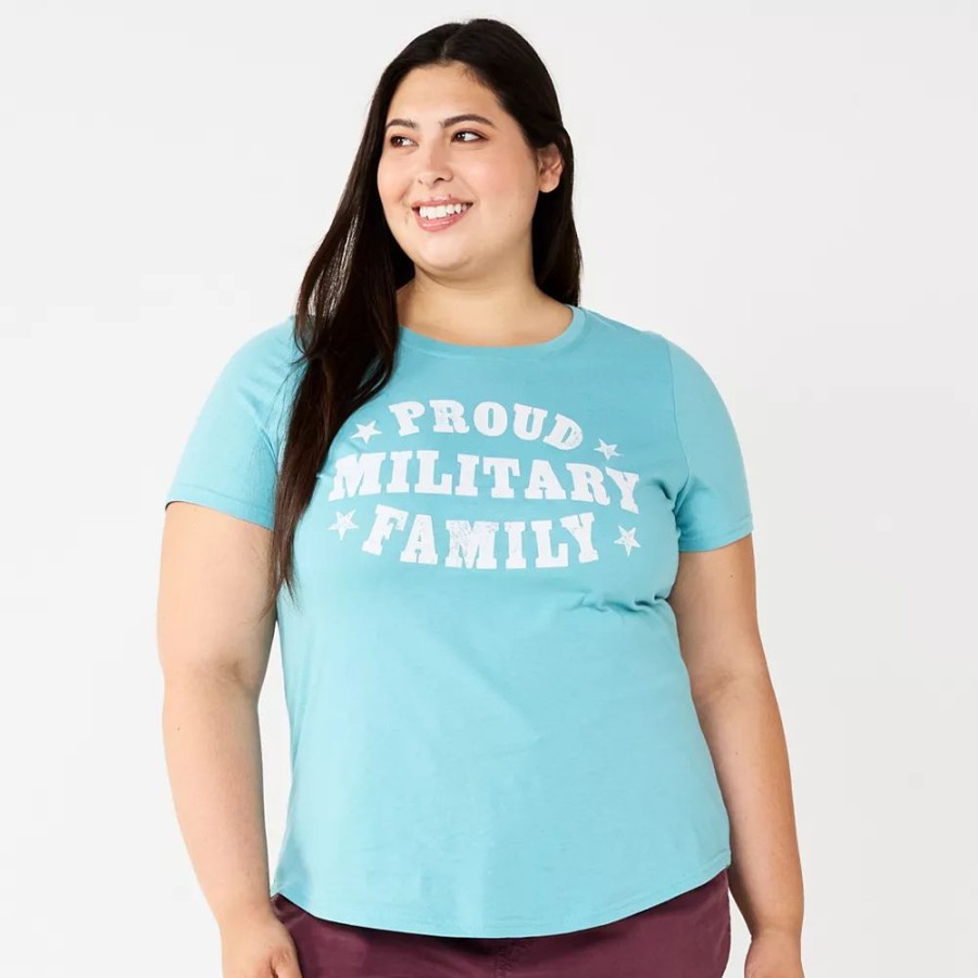 Clothing * | Plus Size Sonoma Community Proud Military Family Veterans Tee