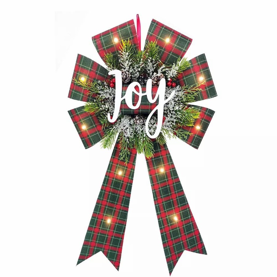 Home Decor * | St. Nicholas Square Led Joy Burlap Bow