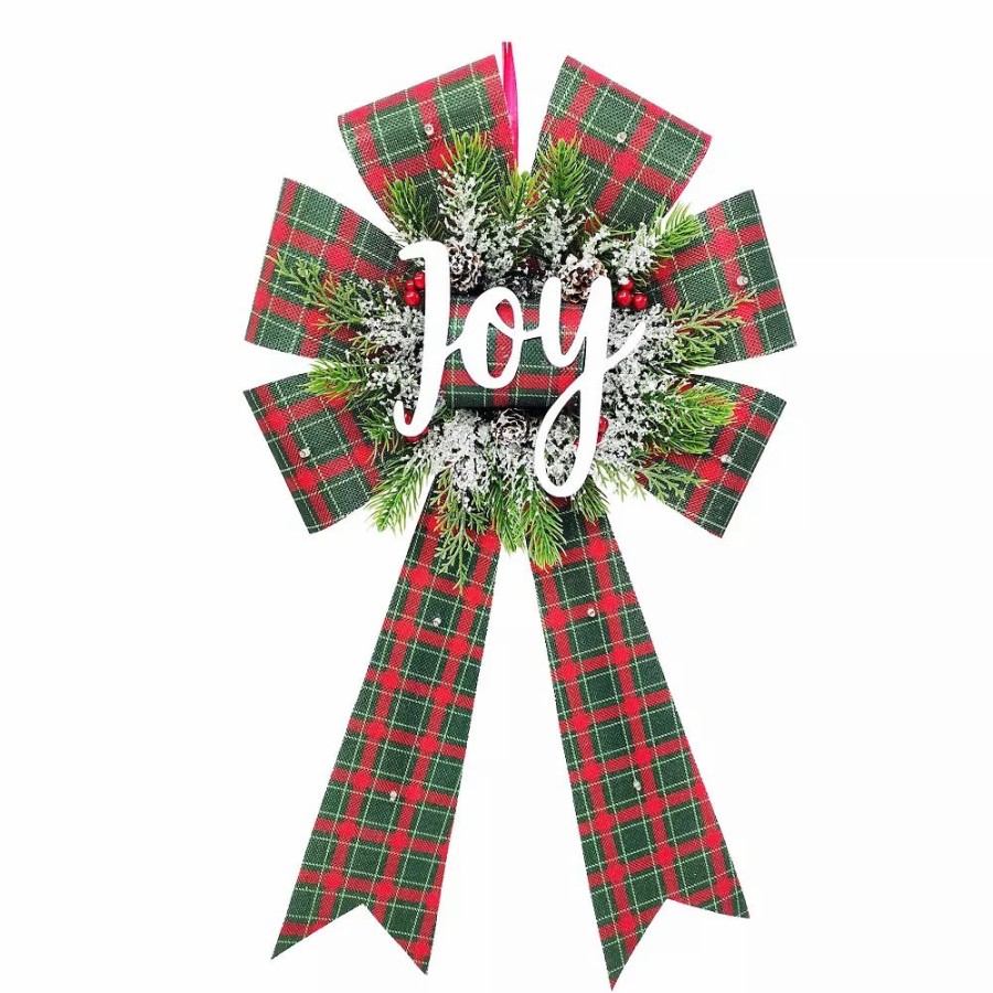 Home Decor * | St. Nicholas Square Led Joy Burlap Bow