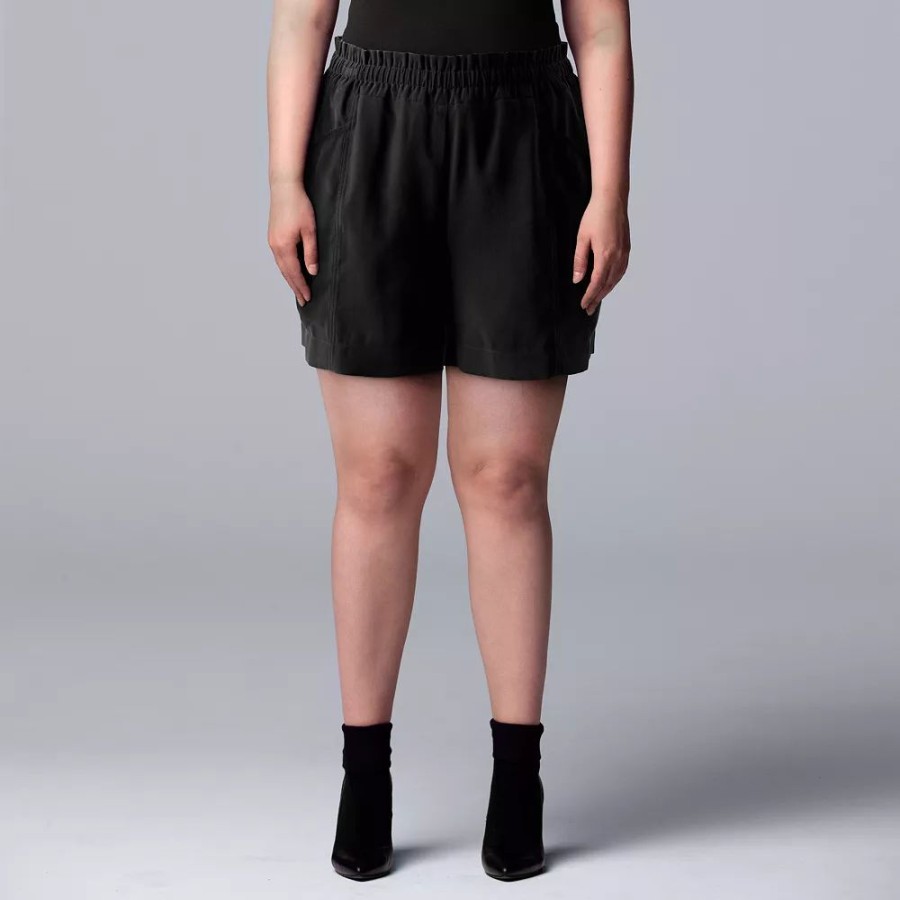 Clothing * | Plus Size Simply Vera Vera Wang High-Waisted Soft Shorts