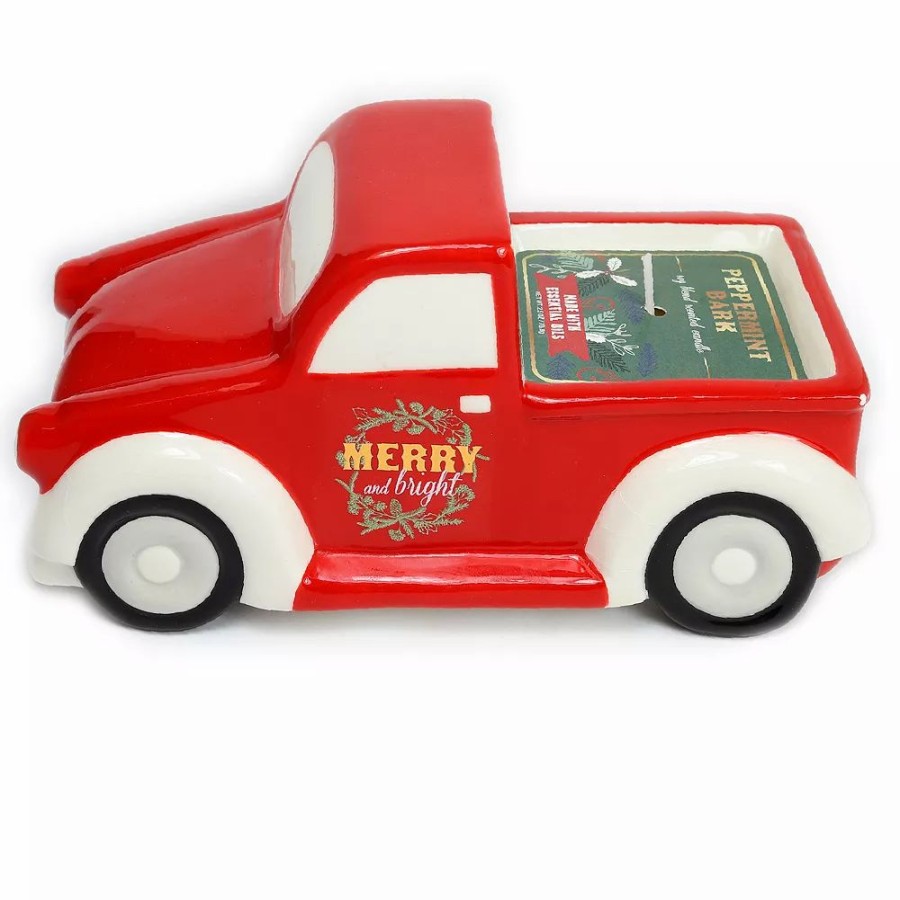 Home Decor * | St. Nicholas Square Merry & Bright Truck Candle Table Decor