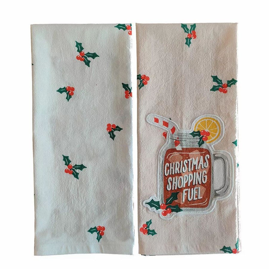 Kitchen & Dining * | St. Nicholas Square Christmas Shopping Fuel Tea Towel 2-Pk.