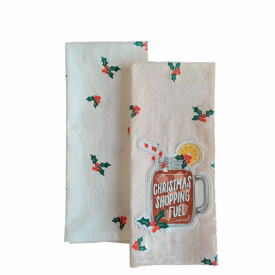 Kitchen & Dining * | St. Nicholas Square Christmas Shopping Fuel Tea Towel 2-Pk.