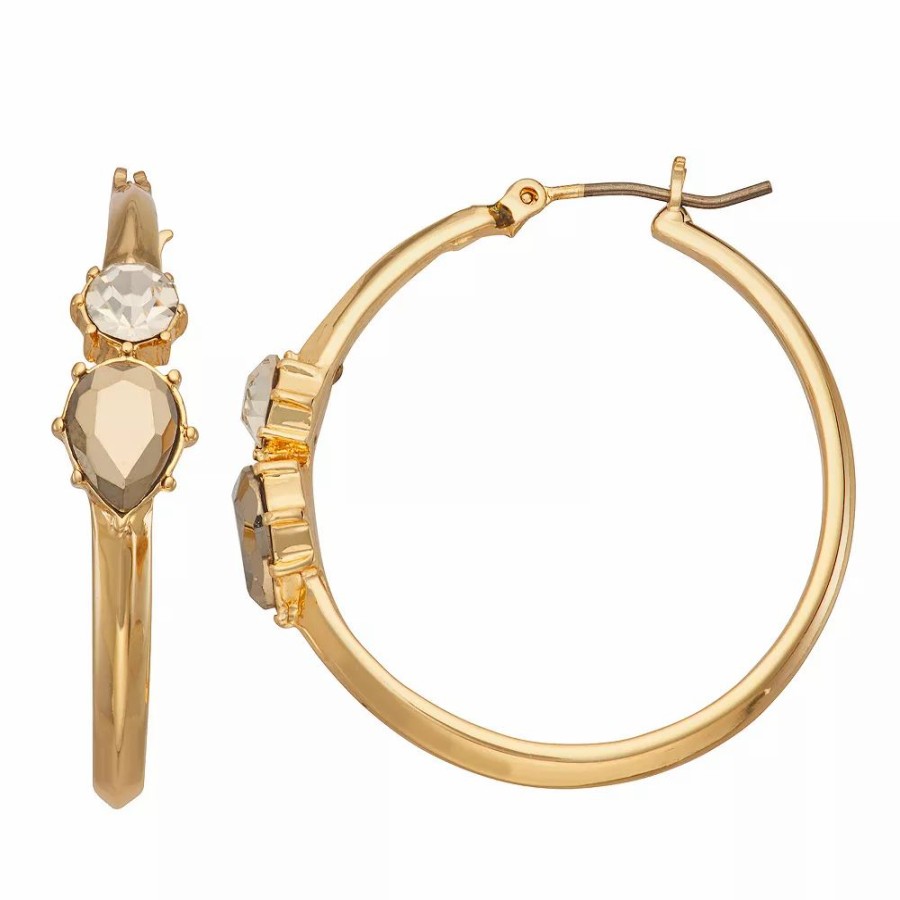 Jewelry * | Simply Vera Vera Wang Gold Tone Hoop Earrings