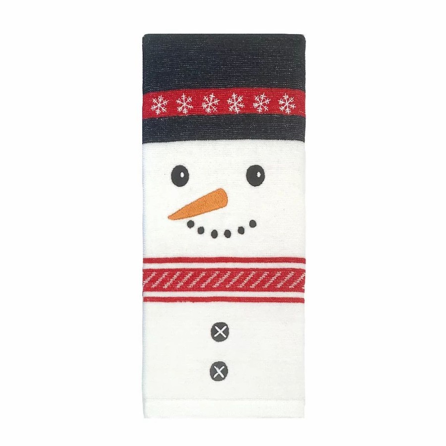 Bed & Bath * | St. Nicholas Square Snowman Face Jacquard Hand Towel