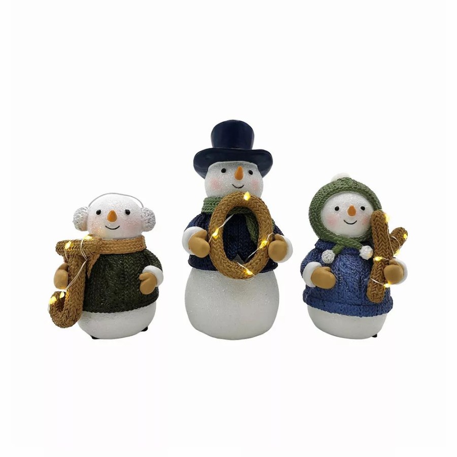 Home Decor * | St. Nicholas Square Joy Snowmen Led Table Decor