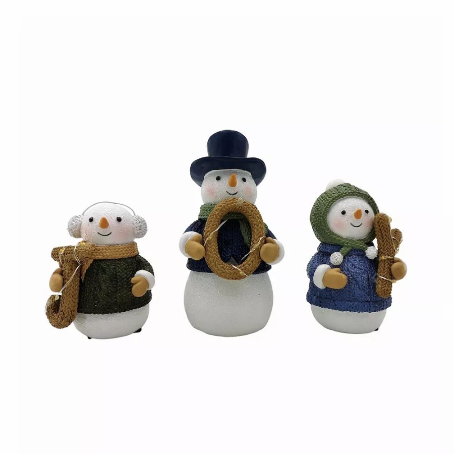 Home Decor * | St. Nicholas Square Joy Snowmen Led Table Decor