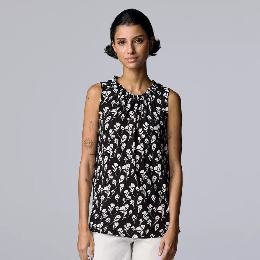 Clothing * | Women'S Simply Vera Vera Wang Shirred Tank