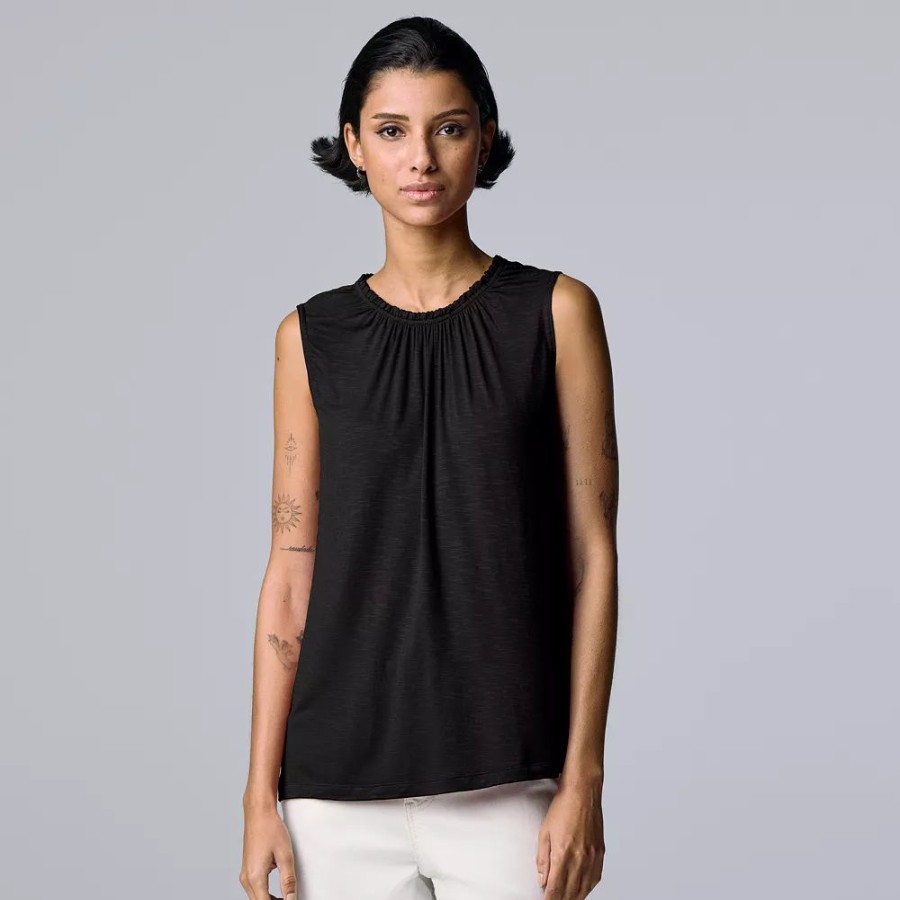 Clothing * | Women'S Simply Vera Vera Wang Shirred Tank