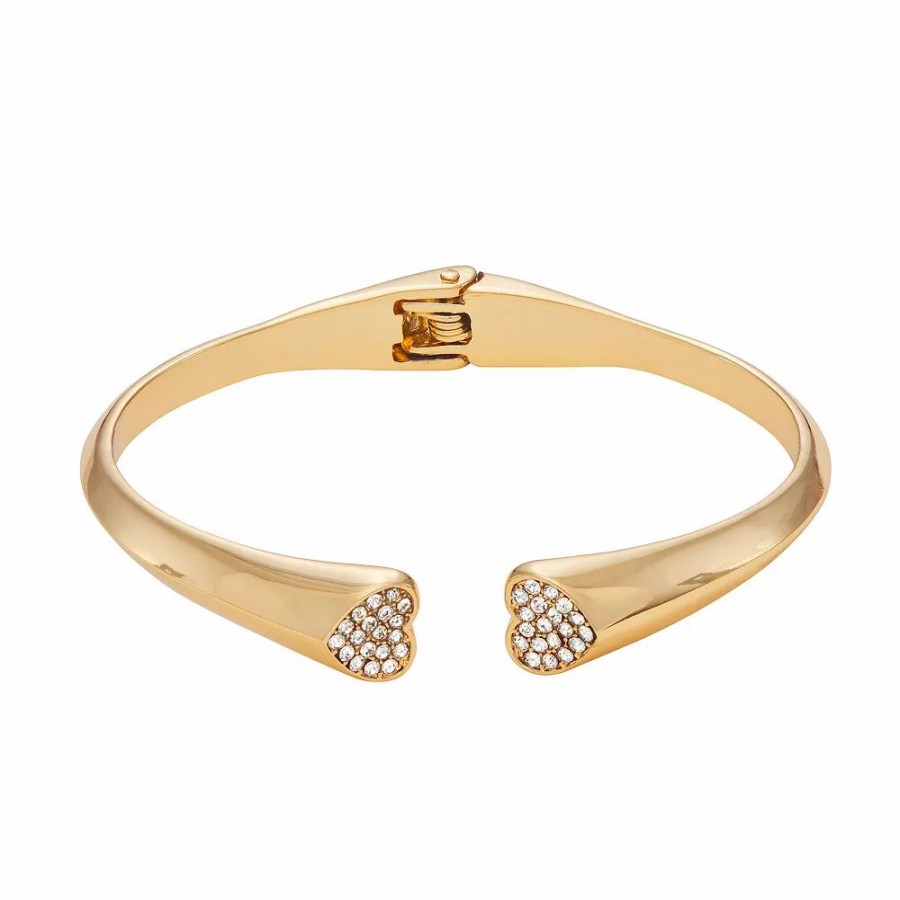 Jewelry * | Simply Vera Vera Wang Pave Heart Hinge Bracelet