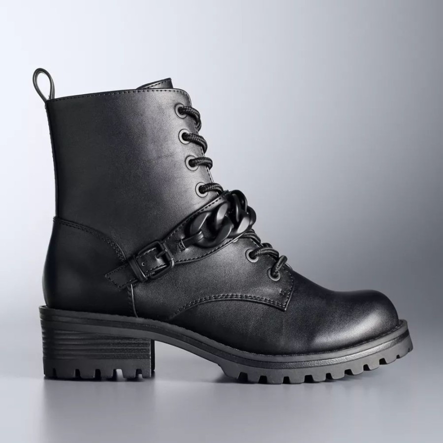 Shoes * | Simply Vera Vera Wang Trombone Women'S Combat Boots