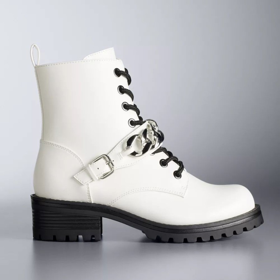 Shoes * | Simply Vera Vera Wang Trombone Women'S Combat Boots