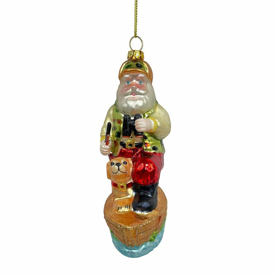 Home Decor * | St. Nicholas Square Fishing Santa Christmas Ornament