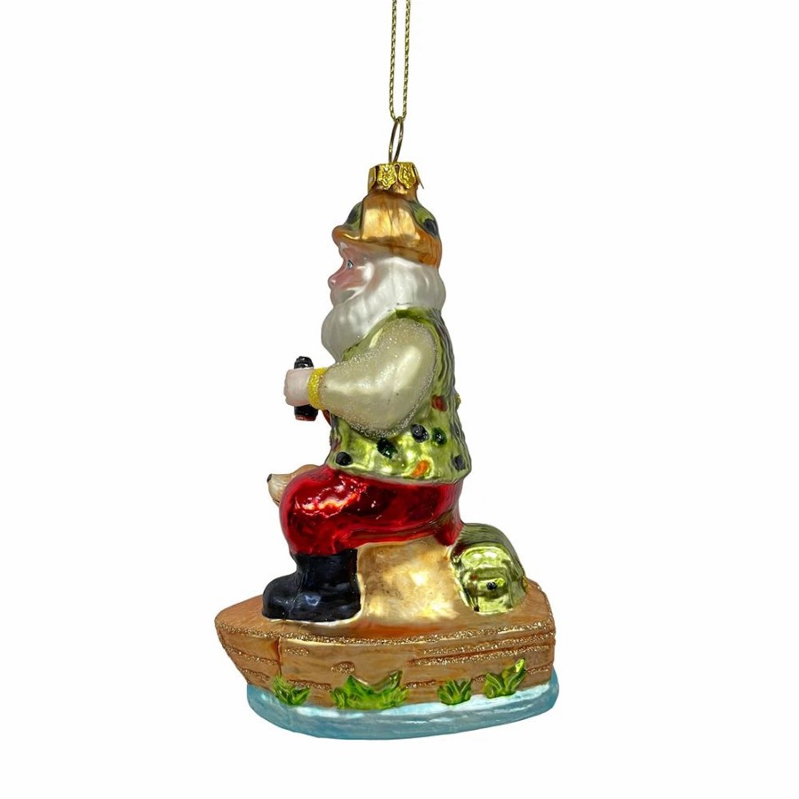 Home Decor * | St. Nicholas Square Fishing Santa Christmas Ornament