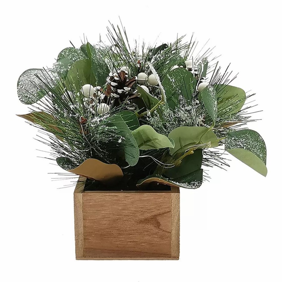 Home Decor * | St. Nicholas Square Pre-Lit Artificial Berry Greenery Table Decor