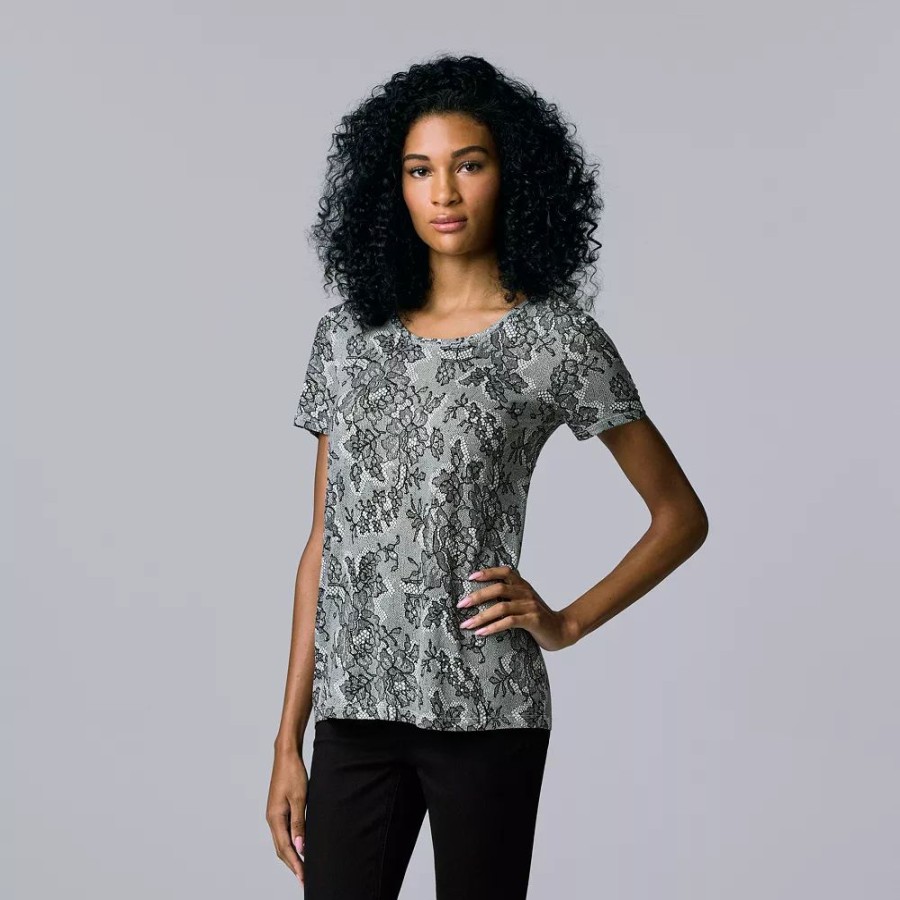 Clothing * | Women'S Simply Vera Vera Wang Print Relaxed Fit Tee