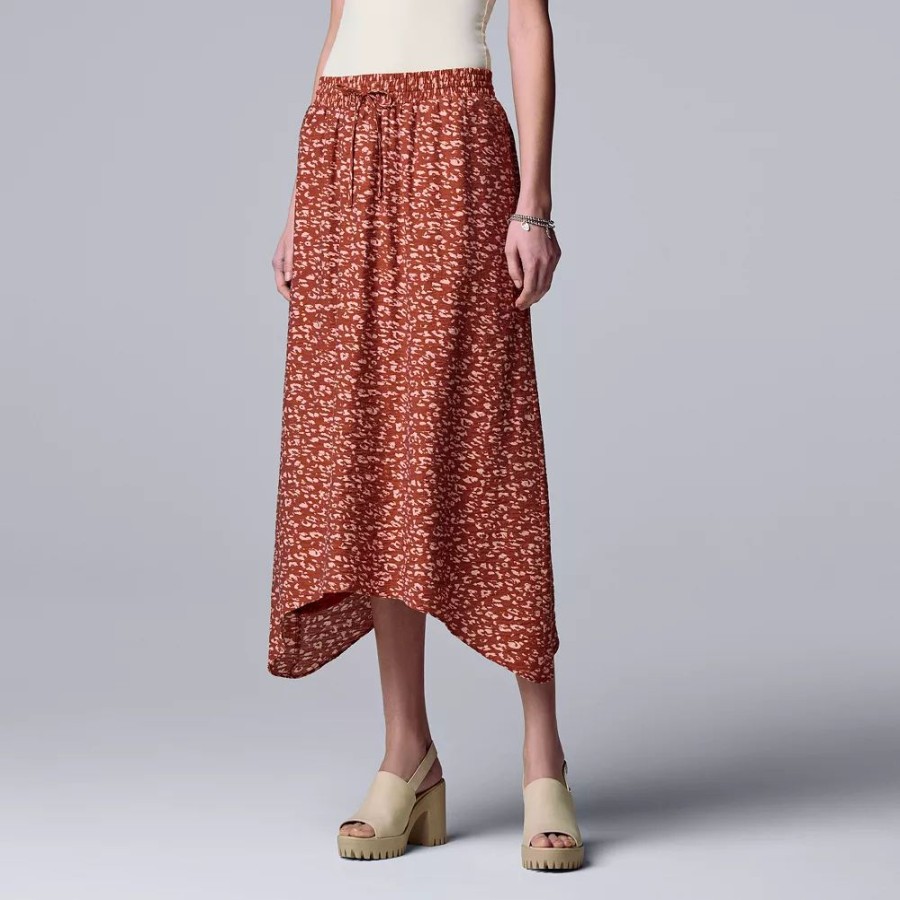 Clothing * | Women'S Simply Vera Vera Wang Sharkbite-Hem Midi Skirt