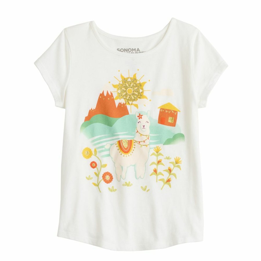 Clothing * | Girls 4-6X Sonoma Community Hispanic Heritage Month La Paz Llama Graphic Tee