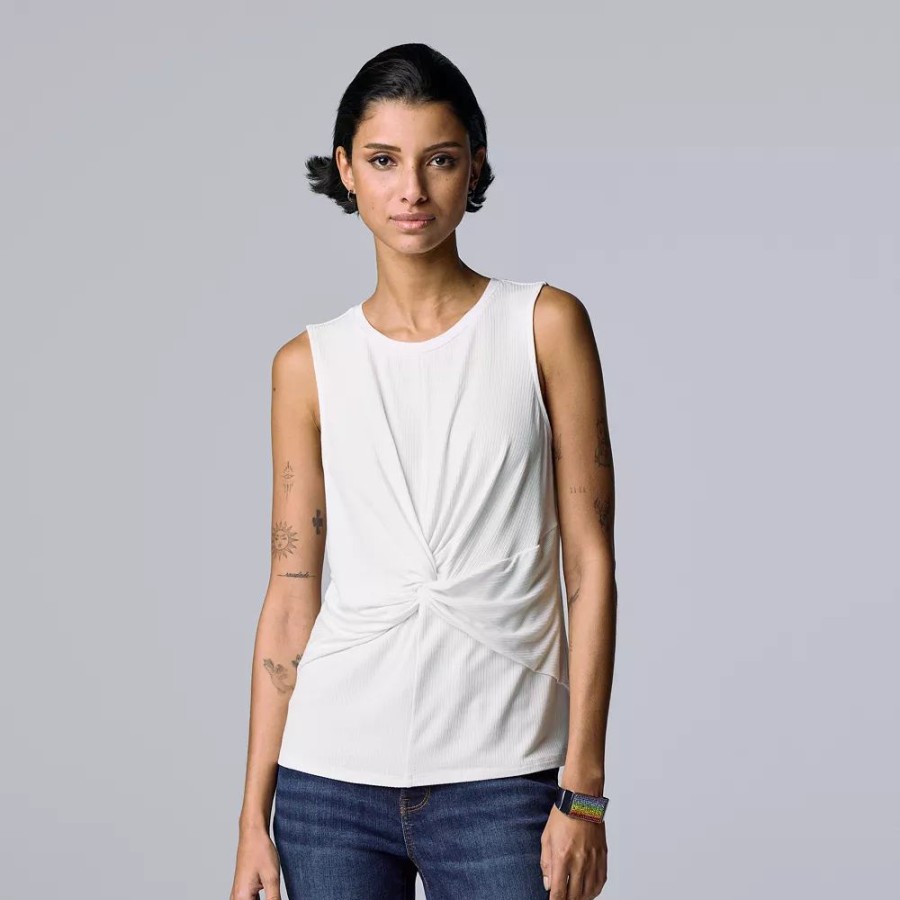 Clothing * | Women'S Simply Vera Vera Wang Twist-Front Tank